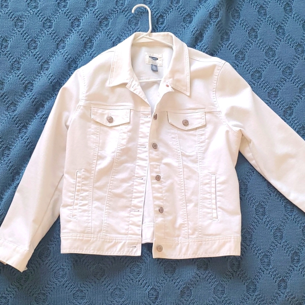 Womens white Old Navy Jean Jacket XL